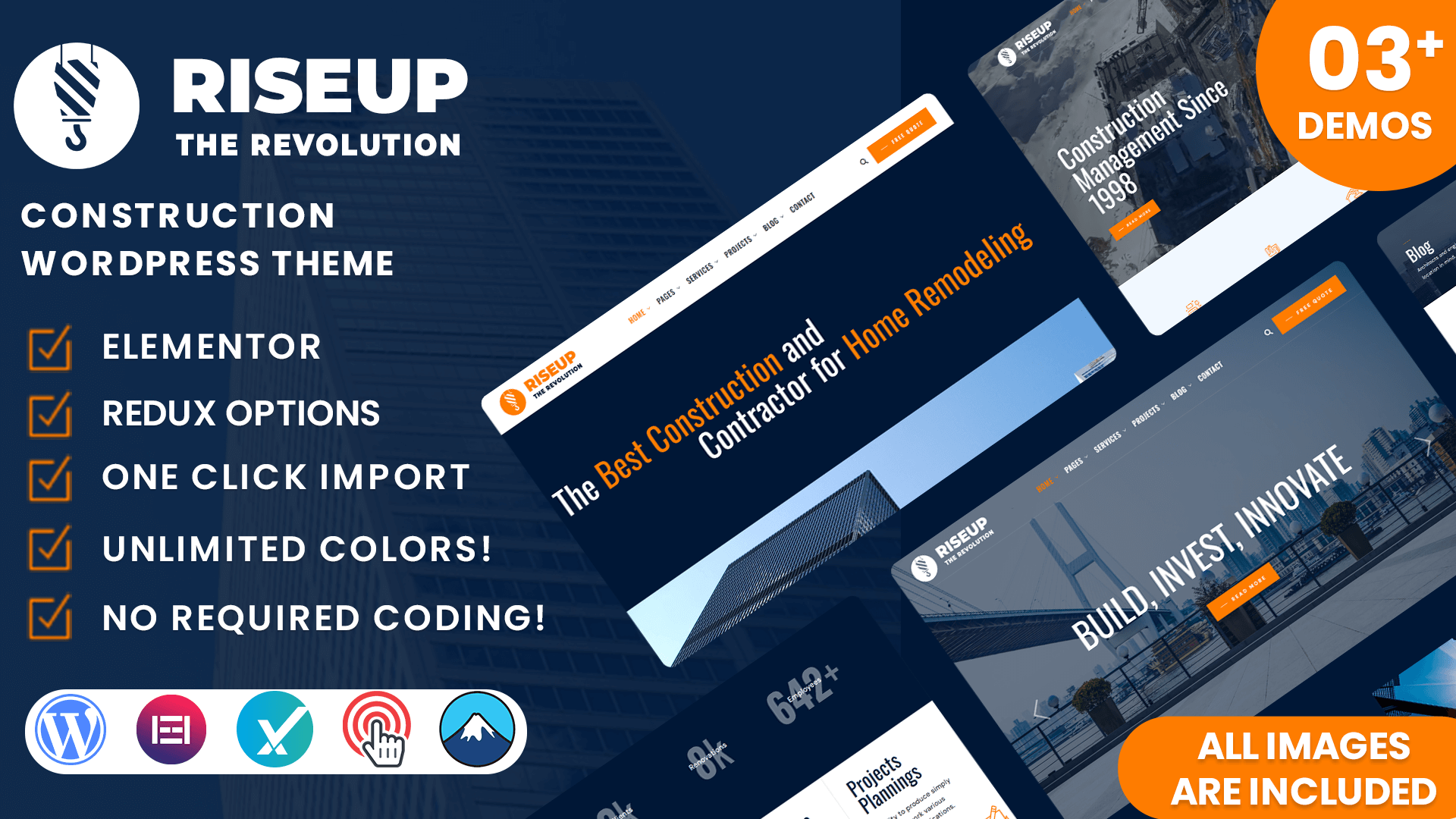 Riseup - Construction WordPress Theme